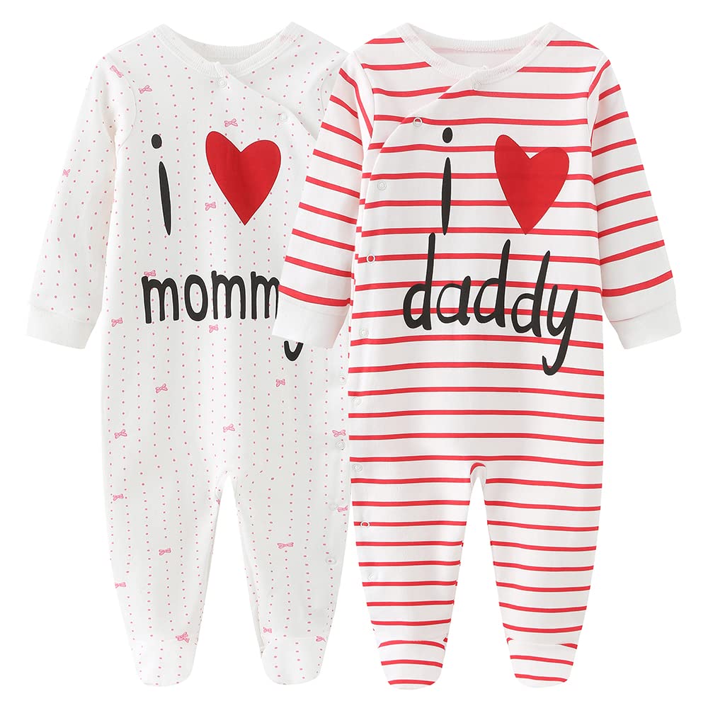 Chamie Baby Rompers Long Sleeve Cotton Rompers 0-3m/3-6m/6-9m/9-12m
