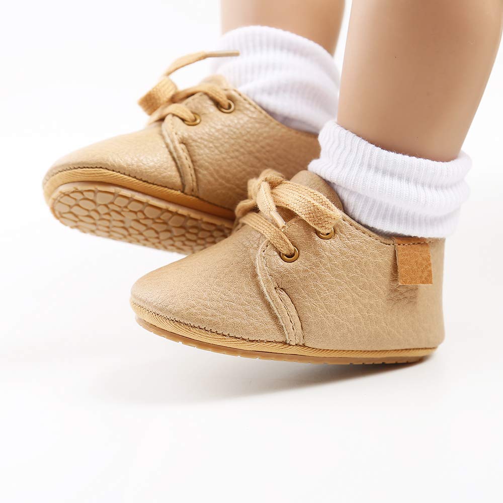 LACOFIA Baby Boy Girl First Walking Shoes Non-Slip Laces Crawling Shoes First Baby Shoes