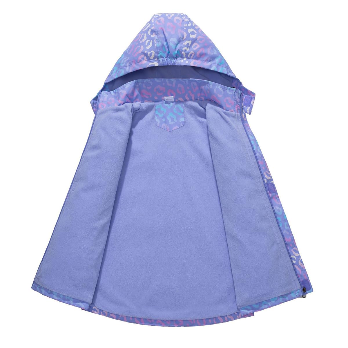 linboo softshell jacket girls' transitional jacket with hood, fleece-lined windbreaker, breathable rain jacket, waterproof outdoor jacket for children