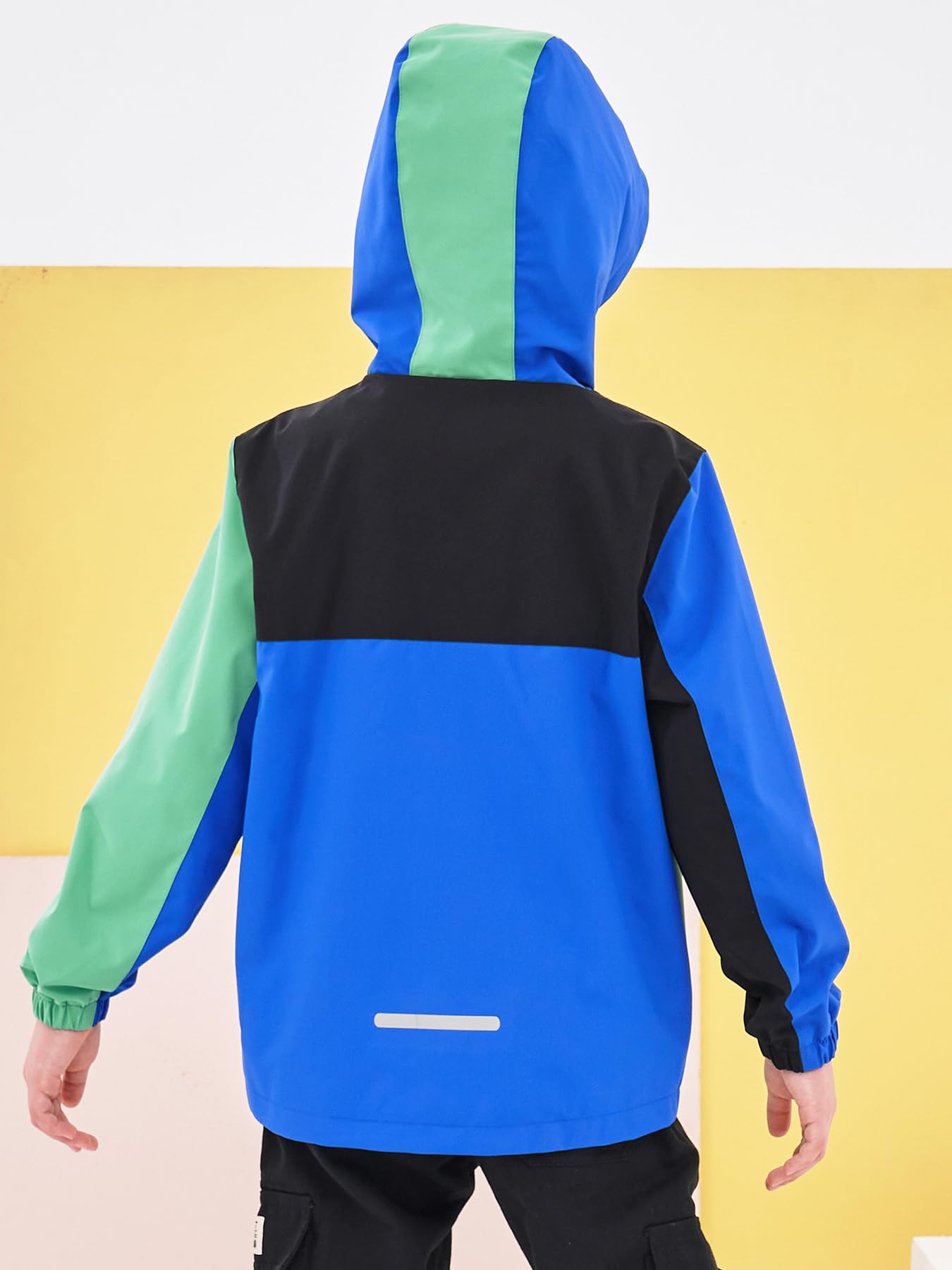 NATUST Kids Boys Waterproof Jacket Lightweight Transition Jacket Windproof Rain Jacket with Hood