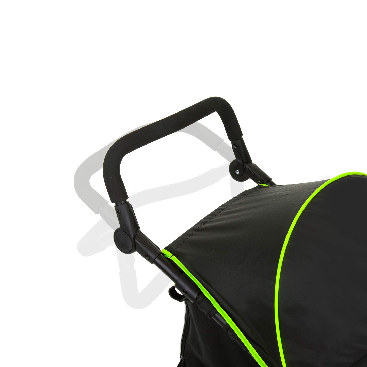 Hauck Runner, Schwarz/Neongelb - Robuster All-Terrain-Pugchair mit Regenschutz, XL Pneumatische Lufträder, verstellbare Rückenlehne von Geburt bis zu 22 kg, höhenverstellbarer Griff, XL Mesh-Fenster
