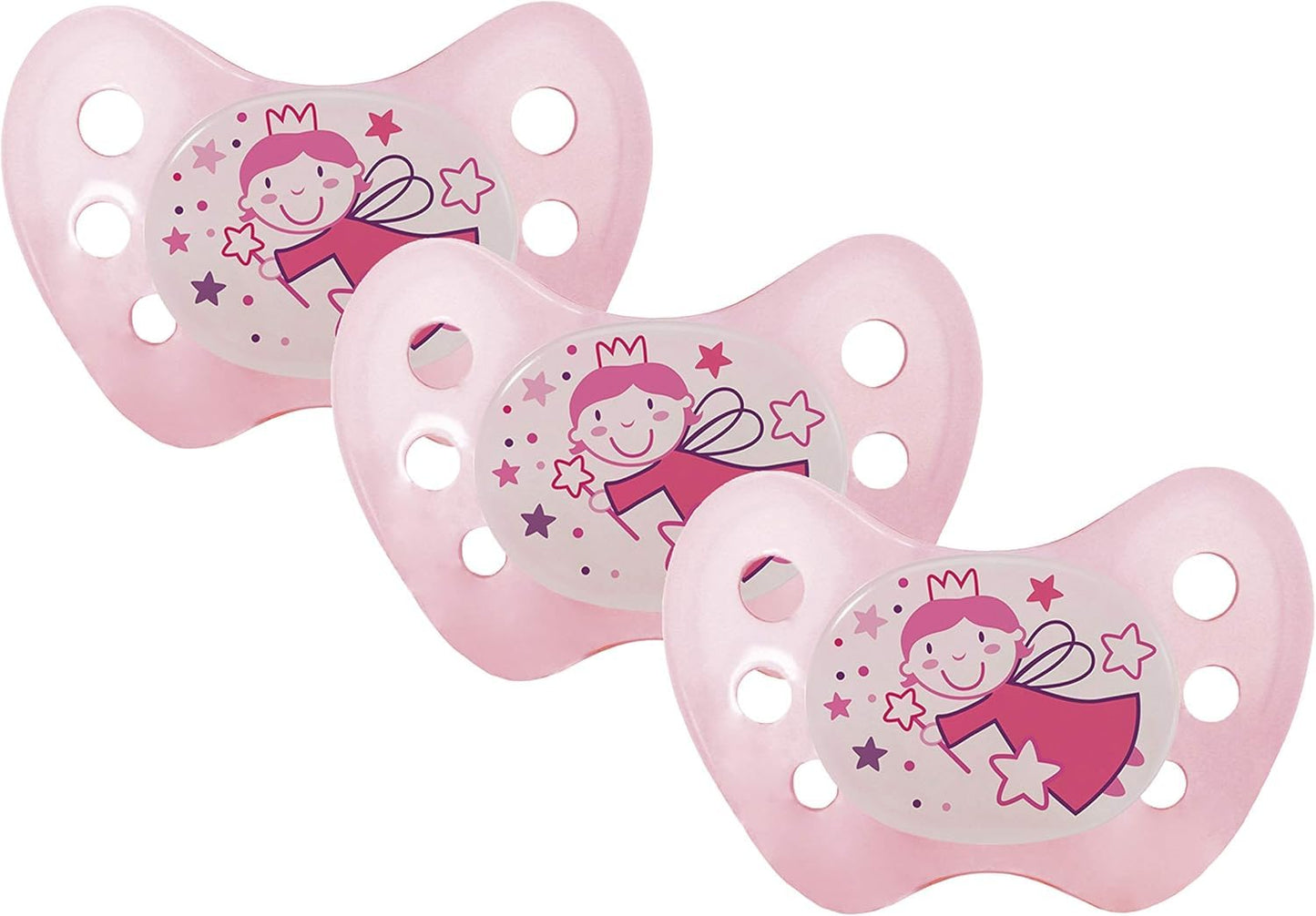 dentistar Night Silikon Schnuller 3er-Set - Größe 1 Schnuller 0-6 Monate - Glow in the Dark Nuckel mit Dentalstufe – BPA-frei – Made in Germany - Katze, Rosa - Meloni2