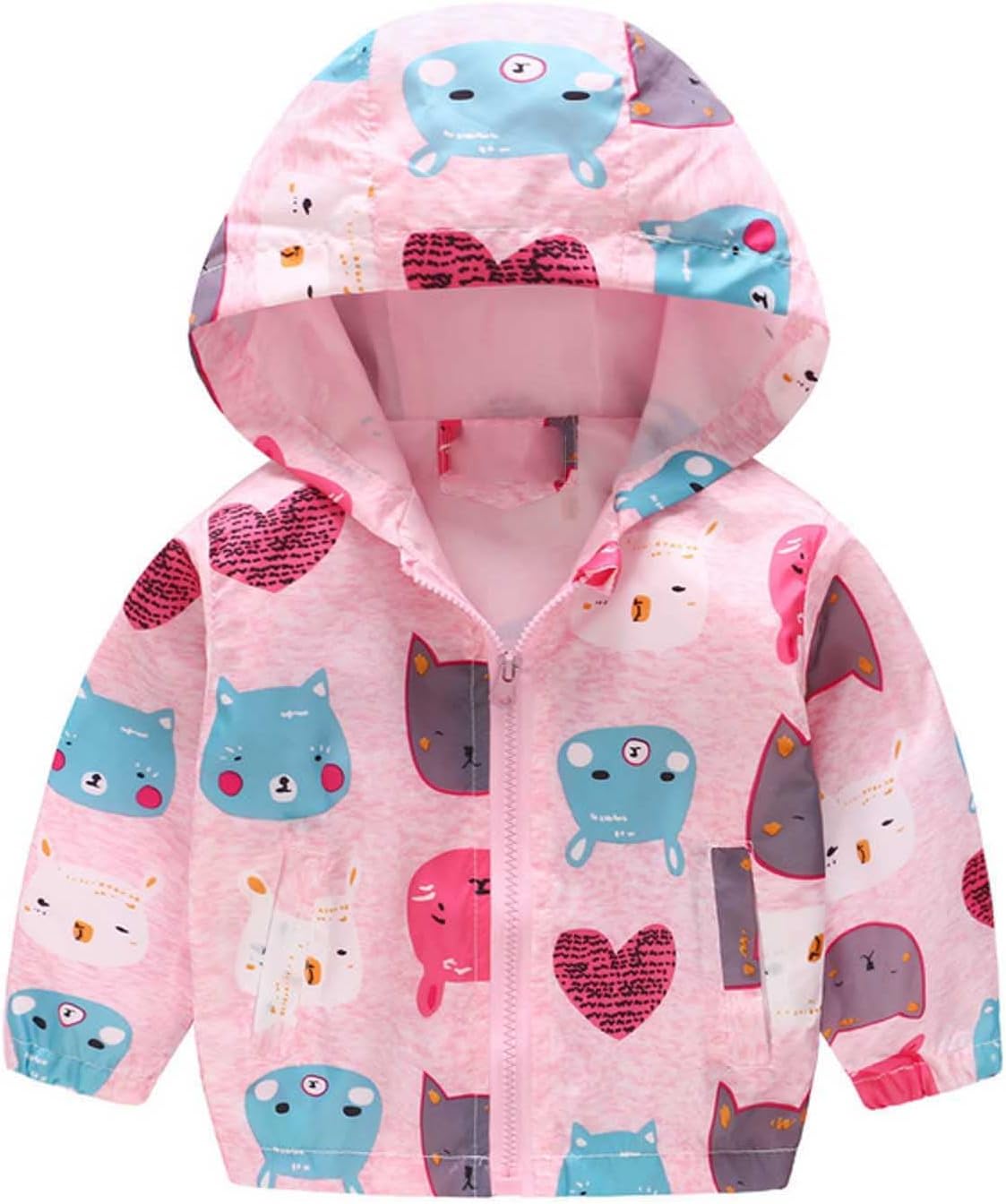 KQIVAM Children's Rain Jacket Transition Jacket Waterproof Outdoor Jacket Windproof with Hood Waterproof Jacket for Children Unisex Rainwear for Girls and Boys