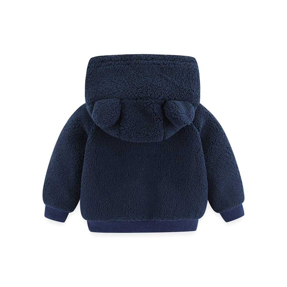 Gajaous Newborn Baby Girls Boys Fleece Hooded Jacket Zip Bear Coat Warm Winter Outwear