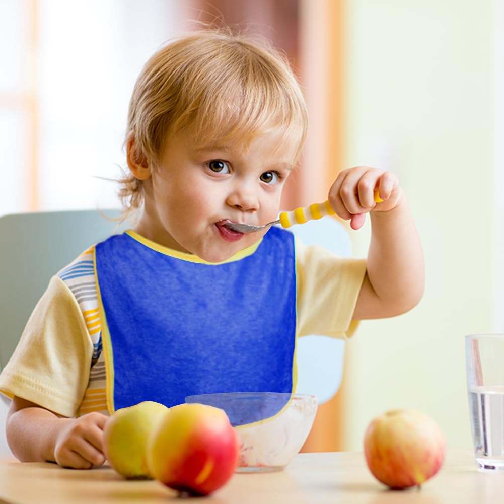 HOTUT Baby Bibs, 7 Pack Baby Bibs Made of Cotton, Terry Cloth Bibs, Waterproof Toddler Feeding Bibs, Drool Bibs for Baby Boys and Girls Toddlers - Stain-Resistant Style