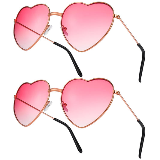 ALTcompluser 2 Pack Heart Sunglasses, Weinsamkeit Hippie Glasses, Retro Costume Glasses for Kids Men Women 60s 70s 80s 90s Party Hippie Chic, Dress Accessories