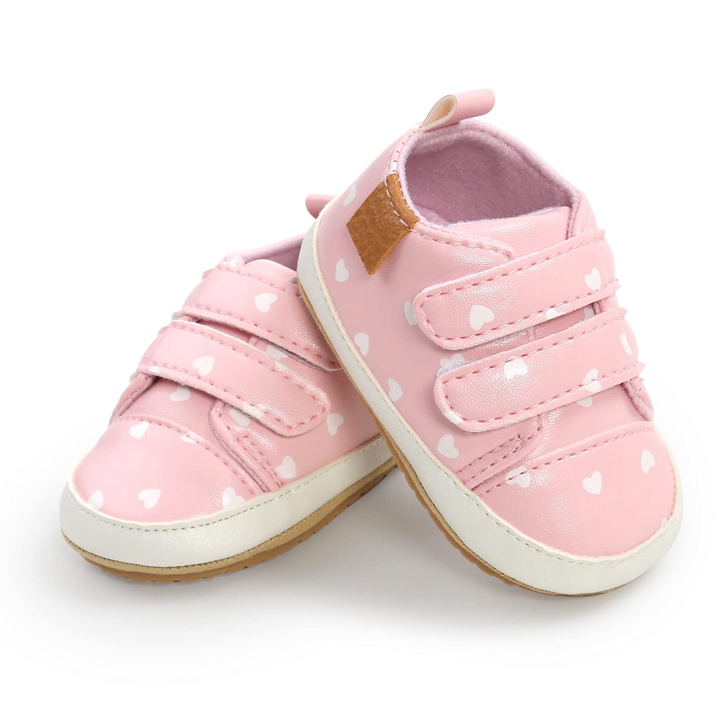 BABSMULY Baby Shoes for Boys Girls Non-Slip Rubber Sole High Top PU Leather Sneakers Toddler Crib Shoes Newborn Loafers Flats.