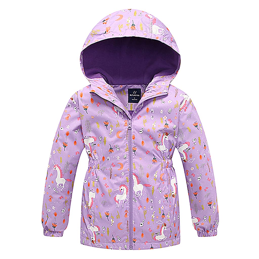 linboo softshell jacket girls' transitional jacket with hood, fleece-lined windbreaker, breathable rain jacket, waterproof outdoor jacket for children