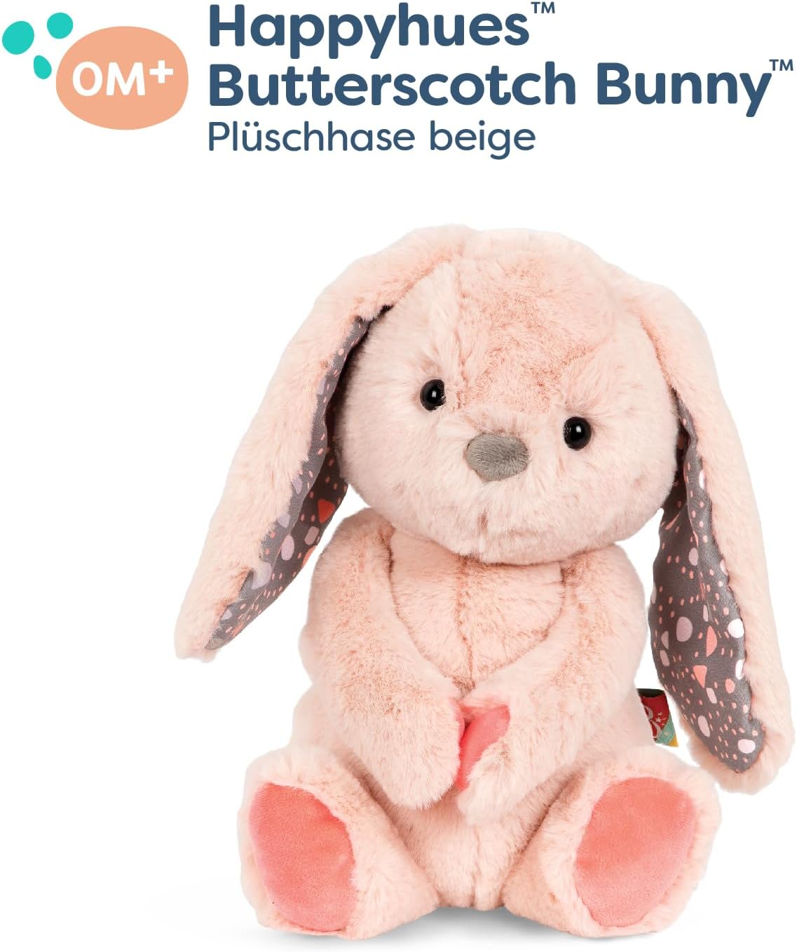 B. toys Kuscheltier Hase – Superweich mit langen Ohren – Plüschtier pfirsichfarben, Baby und Kinder Spielzeug für Mädchen und Jungen ab 0 Monate, Hellrosa