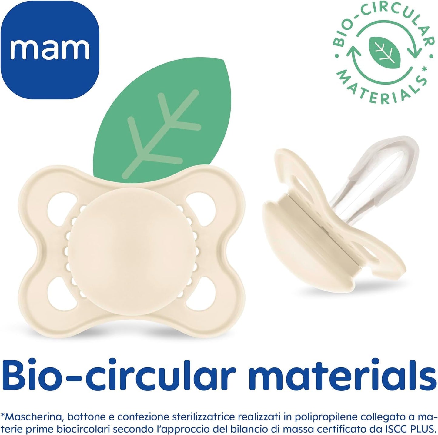MAM Original Schnuller Größe 16+ Monate, Naturkautschuksauger, bio-rund, mit Schnullerhülle, neutral