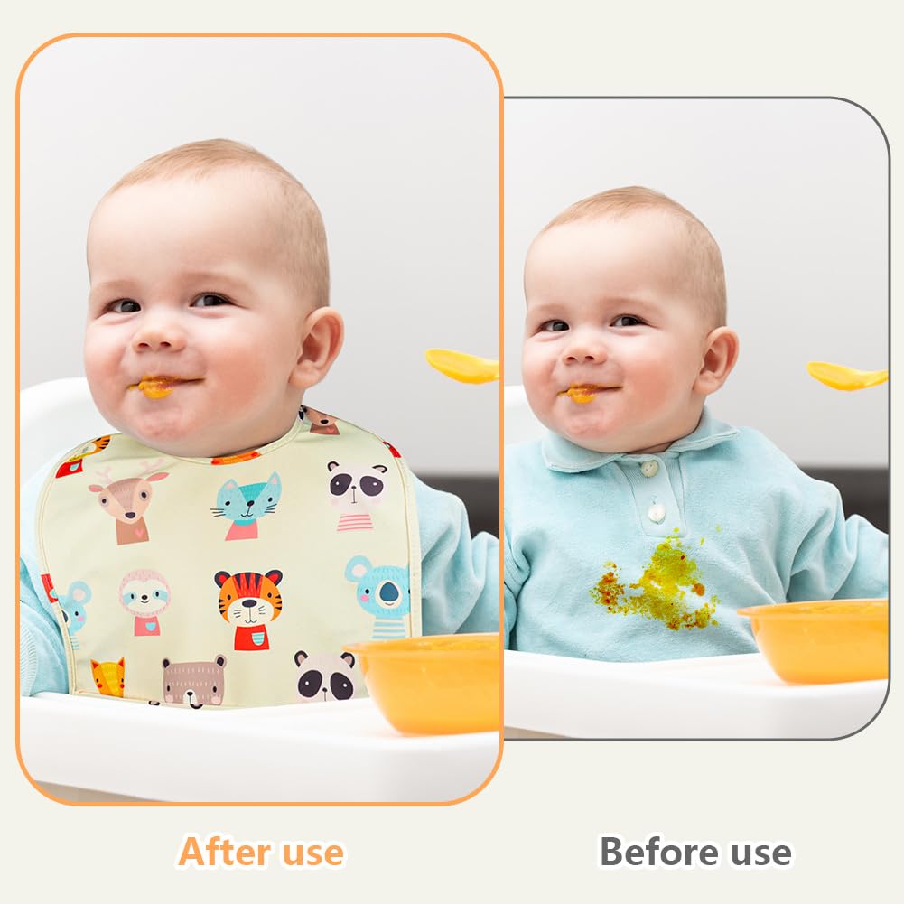 HOTUT Dirt-resistant baby bibs washable, baby bibs waterproof, baby eating bibs, baby bibs waterproof for eating, unisex baby bibs odor-resistant
