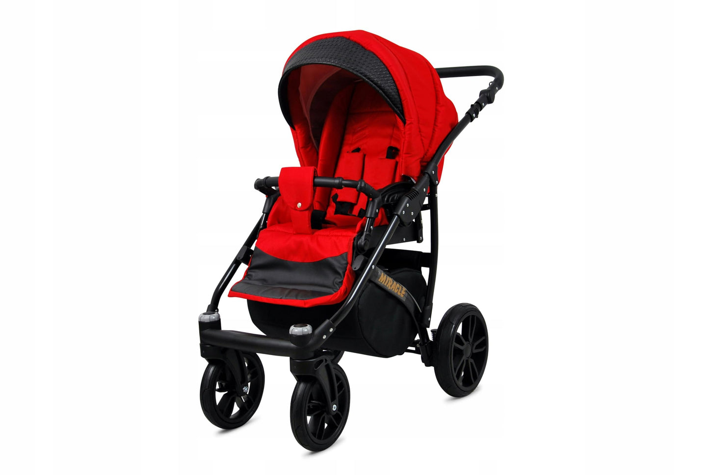 BabyLux Miracle 2-in-1 Baby Pushchair Deep and Pushchair with Accessories Adjustable and Foldable Aluminium Construction Waterproof Non-Removable Wheels Gold Leaf