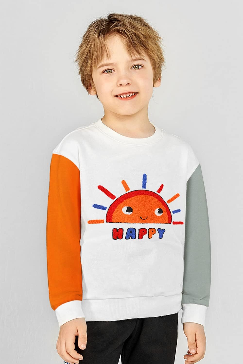 MUJOQE Jungen Sweatshirt Baumwolle Pullover Kinder Warme Langarm Shirt Activewear Tops 1-7 Jahre