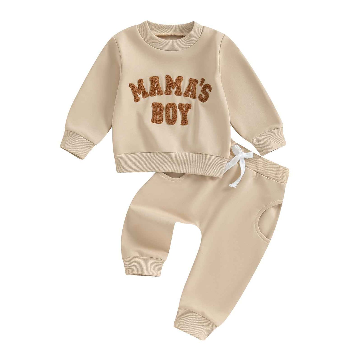 Geagodelia Baby Boys Clothing Outfit Baby Clothing Set Long Sleeve Sweatshirt + Trousers Newborn Soft Baby Set Mama's Boy 2-Piece