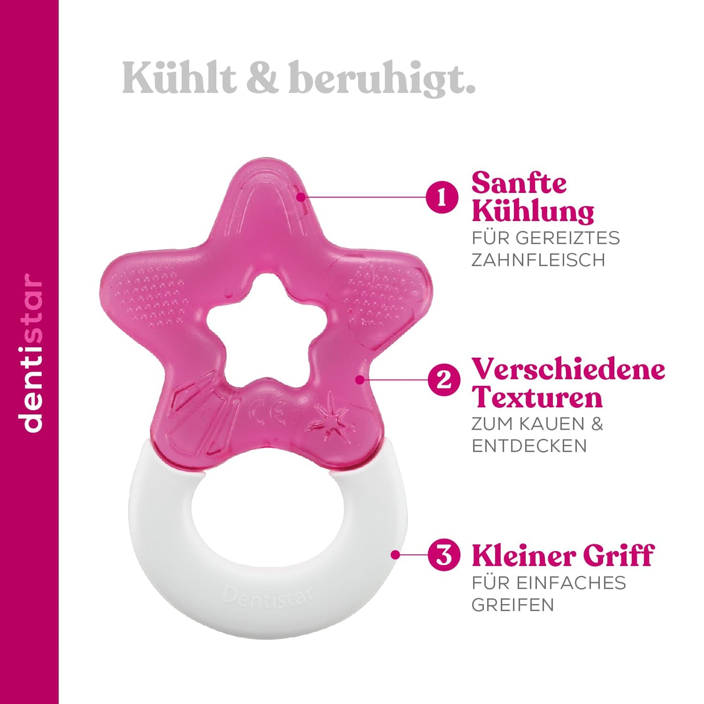 Dentistar Kühlbeißring 2er-Set – Beißring Baby ab 3 Monate – Kühlende Zahnungshilfe und Beißspielzeug für Babys und Kleinkinder - BPA frei - Türkis