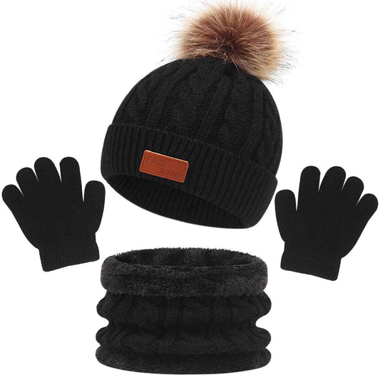 3-in-1 Children's Winter Hat Scarf Gloves Set