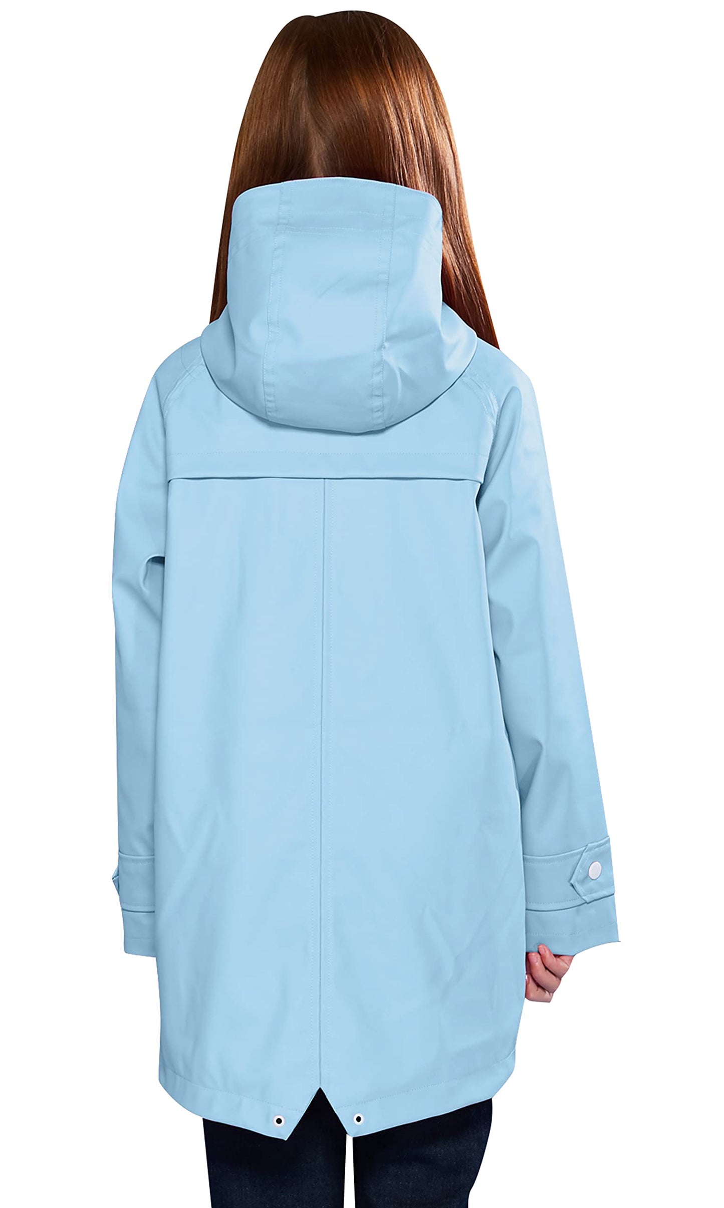 SOLOCOTE Kinder Regenjacke mit Kapuze gefüttert Gummi Regenmäntel für Mädchen Jungen Wasserdicht Winddicht Größe