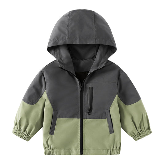 Volunboy Baby Hooded Jackets, Boys Long Sleeve Windproof Coat Cartoon Print Jackets