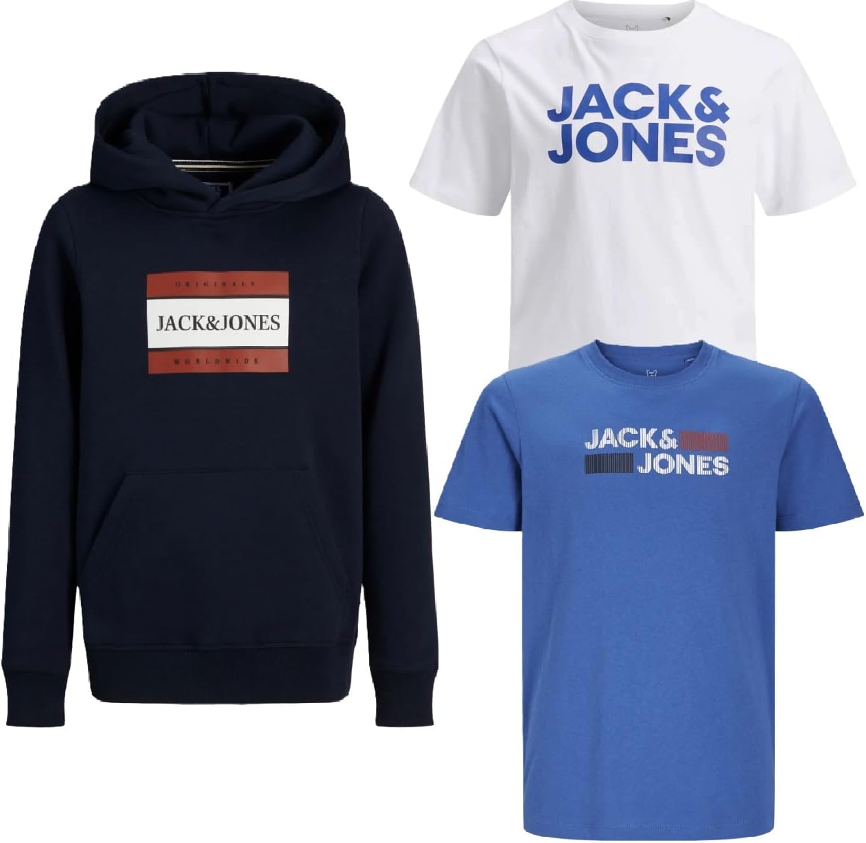 JACK & JONES Junior Kinder Jungen Kapuzenpullover Kids Hoodie Sweatshirt Sweat Shirt Hood