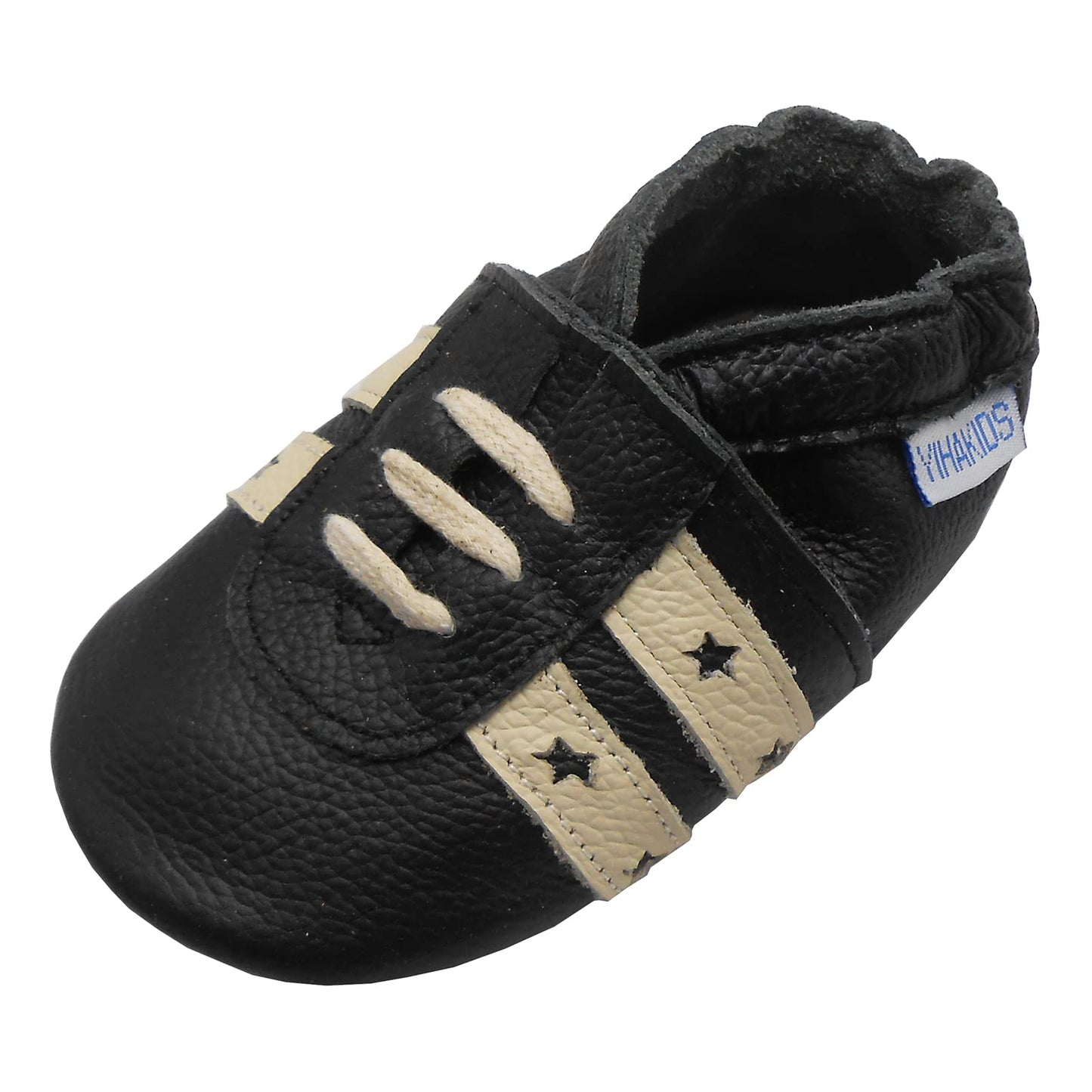YIHAKIDS Krabbelschuhe Baby Lauflernschuhe Jungen Mädchen Weicher Leder Babyhausschuhe Kleinkind rutschfeste Lederschuhe mit Gummisohle für Baby 6-12 Monate 12-18 Monate 18-24 Monate