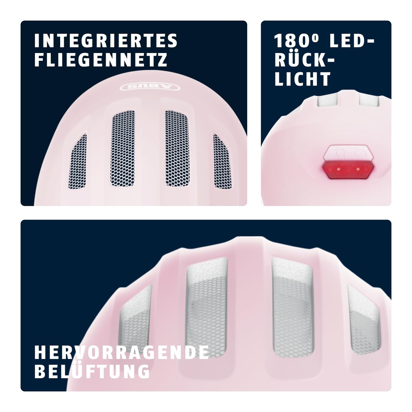 ABUS Kinderhelm Smiley 3.0 ACE LED - Fahrradhelm mit Licht
