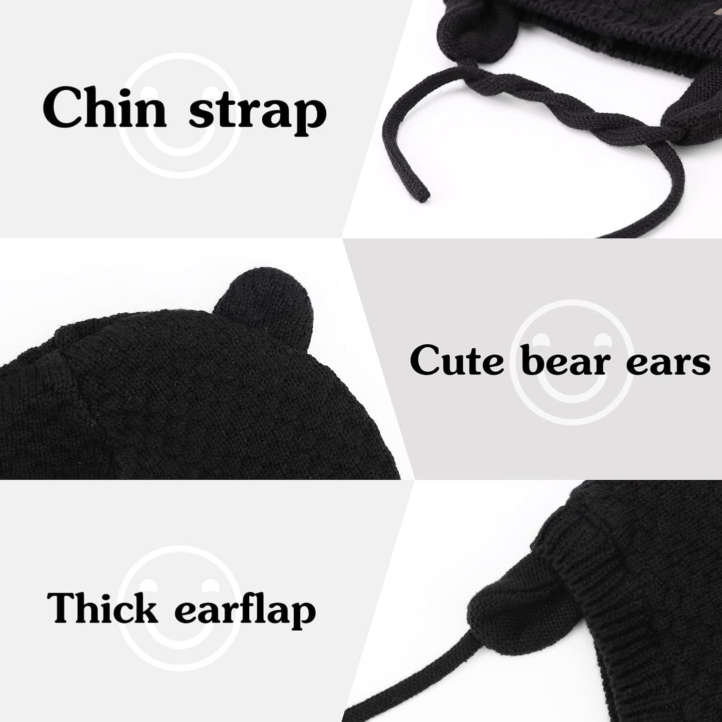DRESHOW Unisex Baby Mütze Süßer Bär Kleinkind Earflap Beanie Warm für Herbst Wintermütze