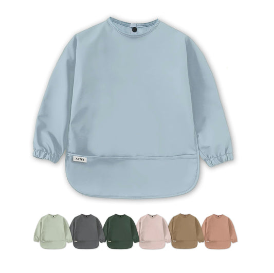 ARTEE coated waterproof wipeable bib with sleeves, baby, waterproof bib, ideal as a gift