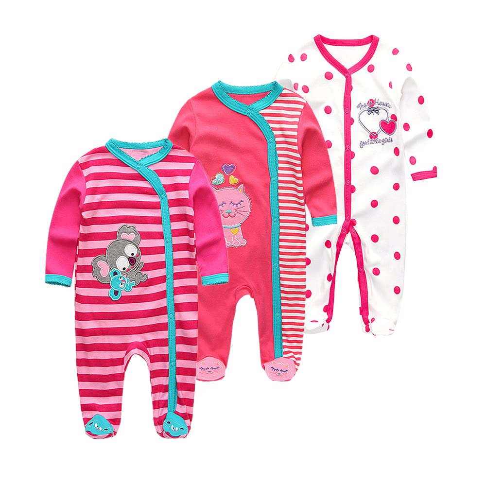 Chamie Baby Rompers Long Sleeve Cotton Rompers 0-3m/3-6m/6-9m/9-12m