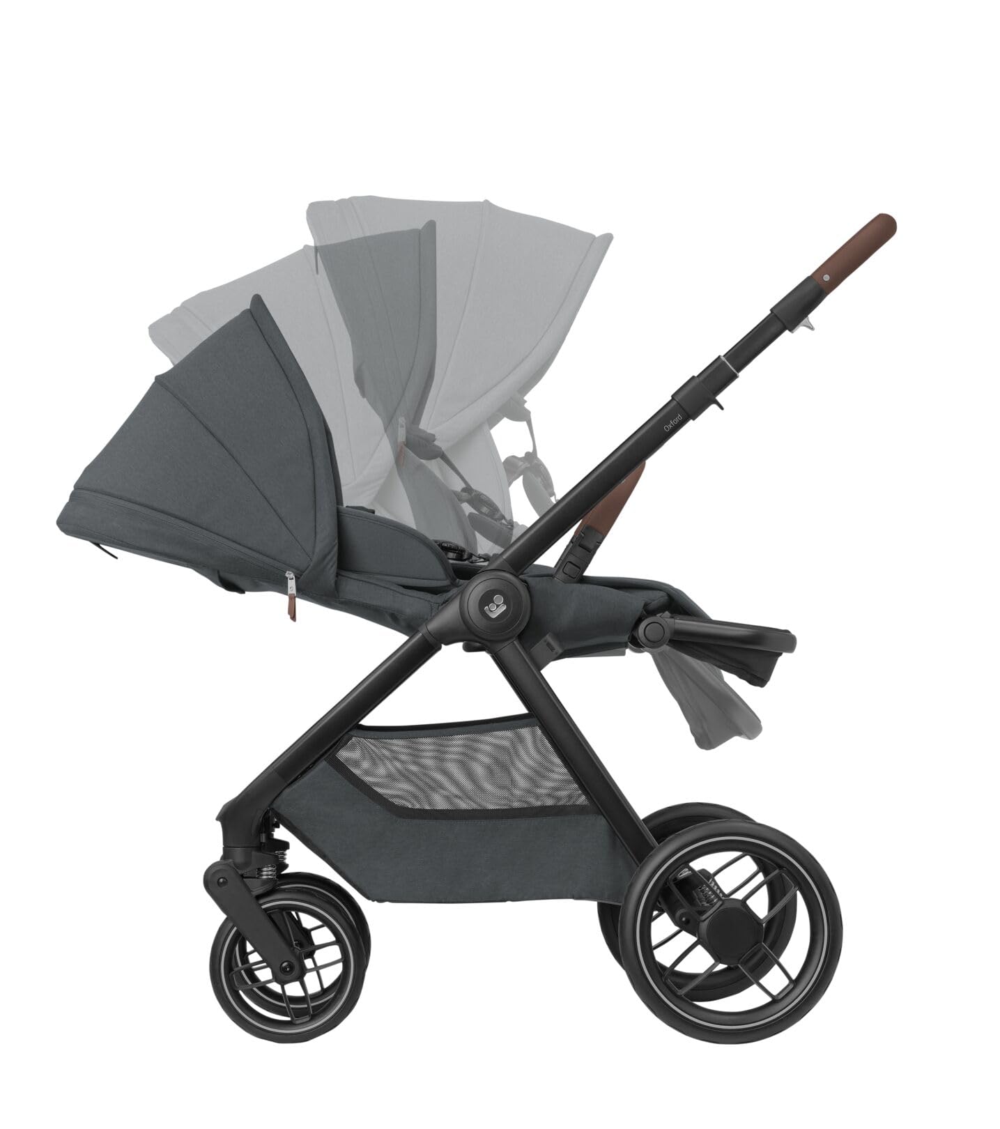 Maxi-Cosi Oxford Plus Baby Stroller 2 in 1 Set with Carrycot 0-4 Years 0-22kg Compact Folding Soft Suspension 3 Reclining Positions 10kg Storage Basket Twillic Graphite
