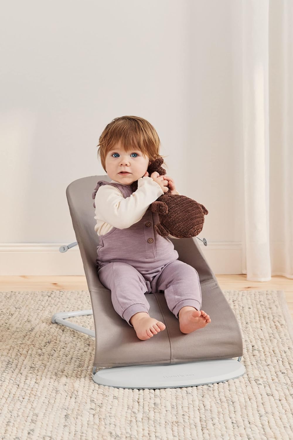 BabyBjörn Bliss Baby Bouncer, Woven, Classic Quilting, Sand Grey
