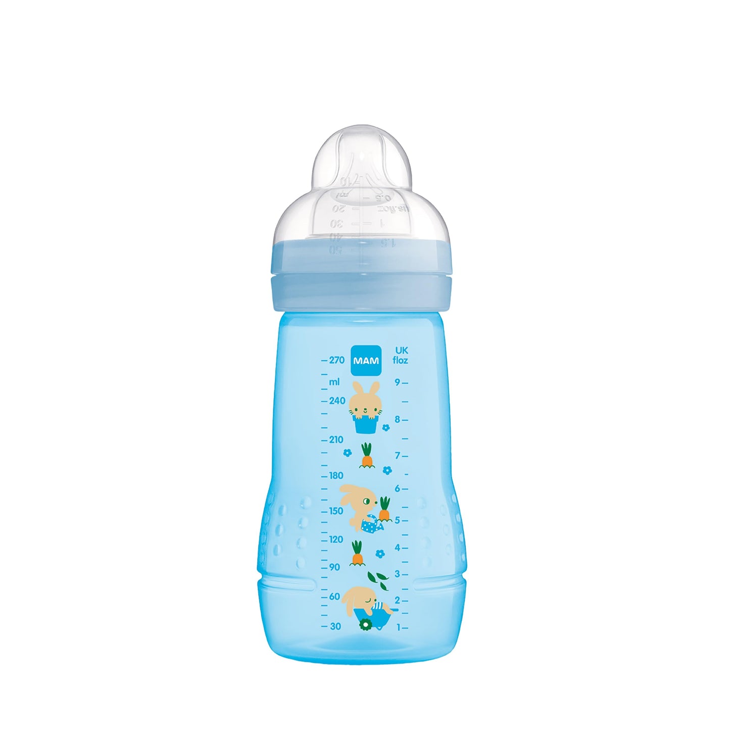 MAM Easy Active Trinkflasche im 2er-Set (330 ml), Baby Trinkflasche inklusive MAM Sauger Größe 2 aus SkinSoft Silikon, Milchflasche mit ergonomischer Form, 4+ Monate, Weltall - Meloni2