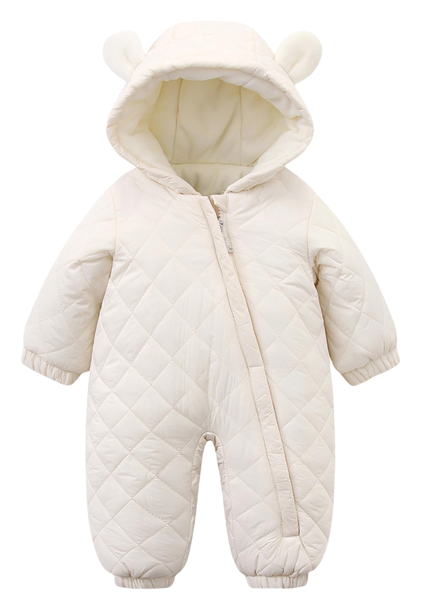 SEAUR Toddler Baby Winter Snowsuit Windproof One Piece Buffer Padded Romper Warm Hooded Outerwear for Baby 6-24 Months