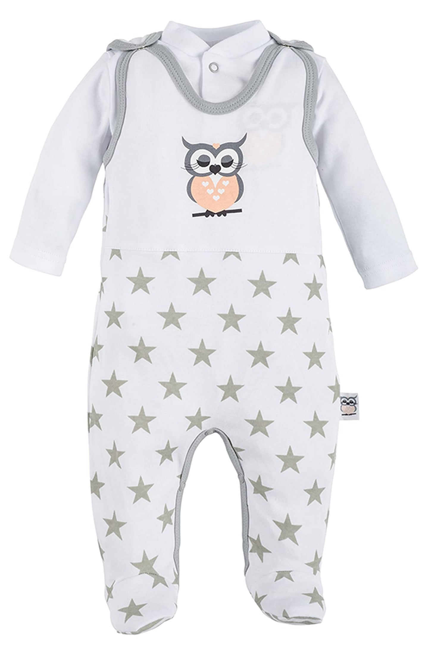 Makoma Baby Erstausstattung Strampler-Set mit Langarmshirt für Säuglinge & Neugeborene Jungen und Mädchen (50 – 74)