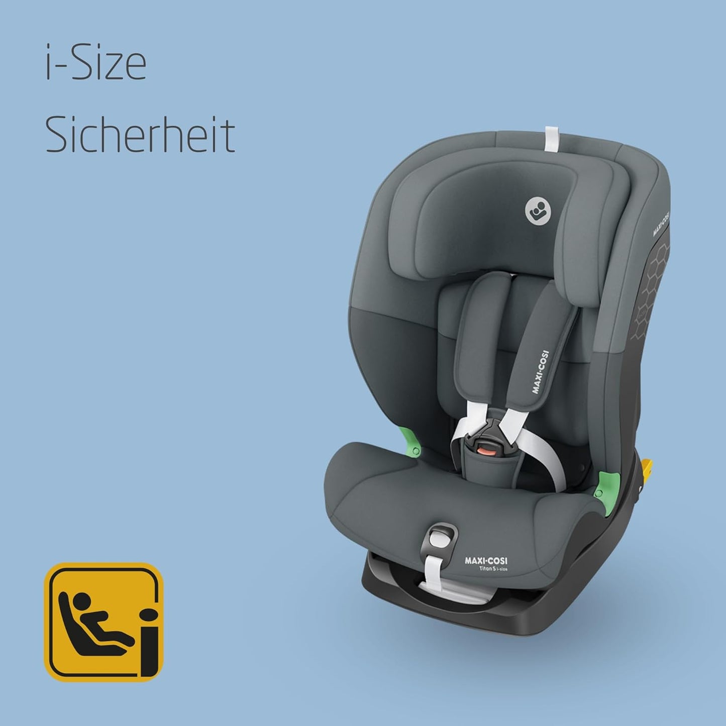 Maxi-Cosi Titan S i-Size, Child Car Seat, 15 months-12 years (76-150cm), ISOFIX Car Seat, 5 Recline Positions, 13 Headrest Positions, G-CELL Protection, 5-Point Safety Harness, Tonal Graphite - Meloni2