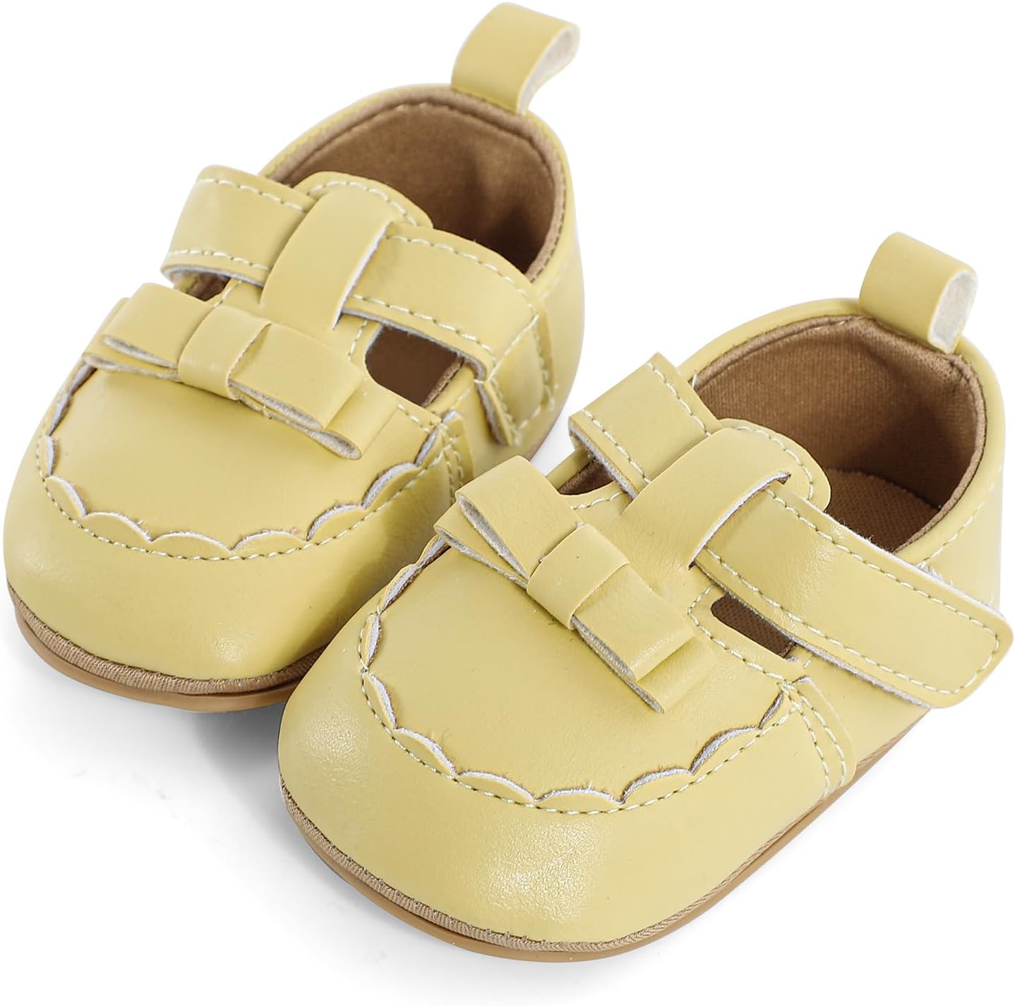 Cheerful Mario Baby Mädchen Schuhe Baby Ballerina Schuhe Lauflernschuhe Taufe Schuhe mit Bowknot PU Leder Babyschuhe