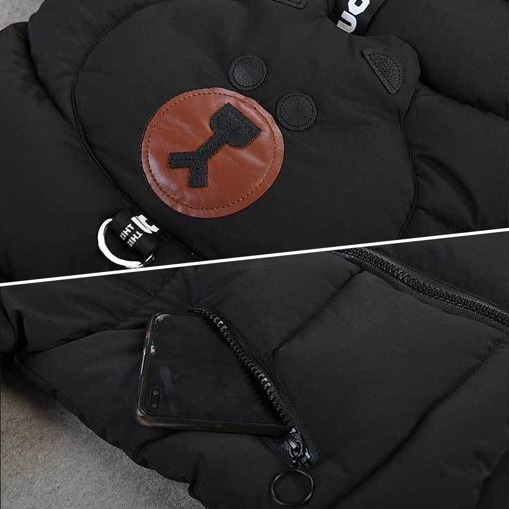 Sxshun Boy's Winter Jacket with Removable Hood Thickened Outdoor Jacket Winter Coat Down Jacket