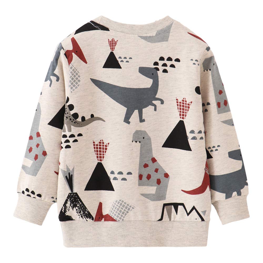 EULLA Children's Boys' Pullover Sweatshirt Long Sleeve Cotton Dinosaur Excavator Tractor Planets Winter Tops 1-7 Years 92 98 104 110 116 122