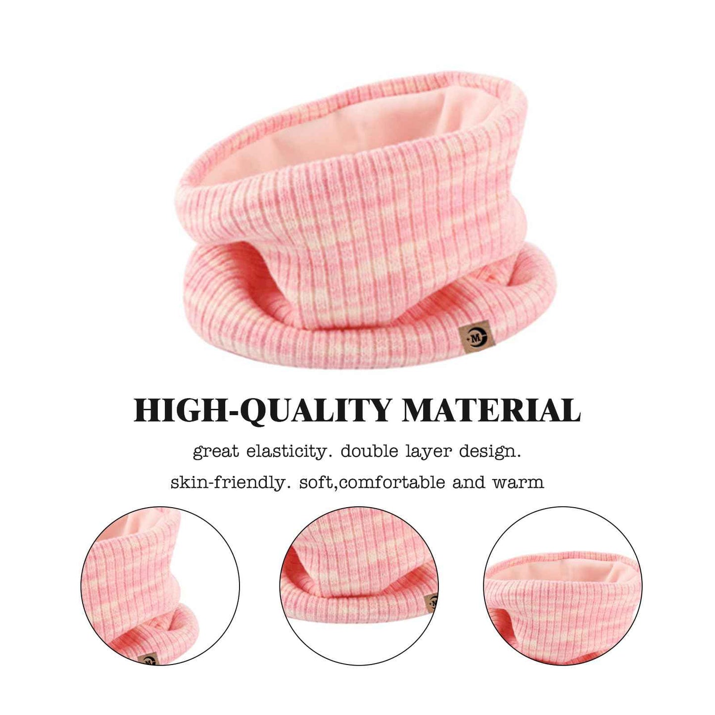 MARUKO Children's Winter Hat Scarf Gloves Set 3 in 1, Toddler Knitted Beanie Neck Warmer, Thick Fleece Thermal Knit Hat Scarf Gloves Set for Children Aged 2-8