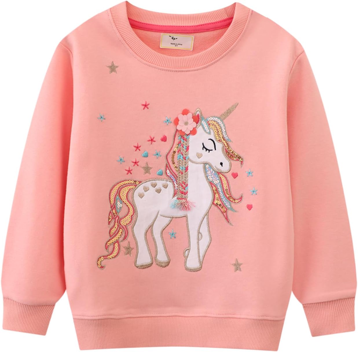 Mädchen Sweatshirt für Kinder Süß Cartoon Pullover Baumwolle Top Langarm T-Shirt Größe 1-12 Jahre