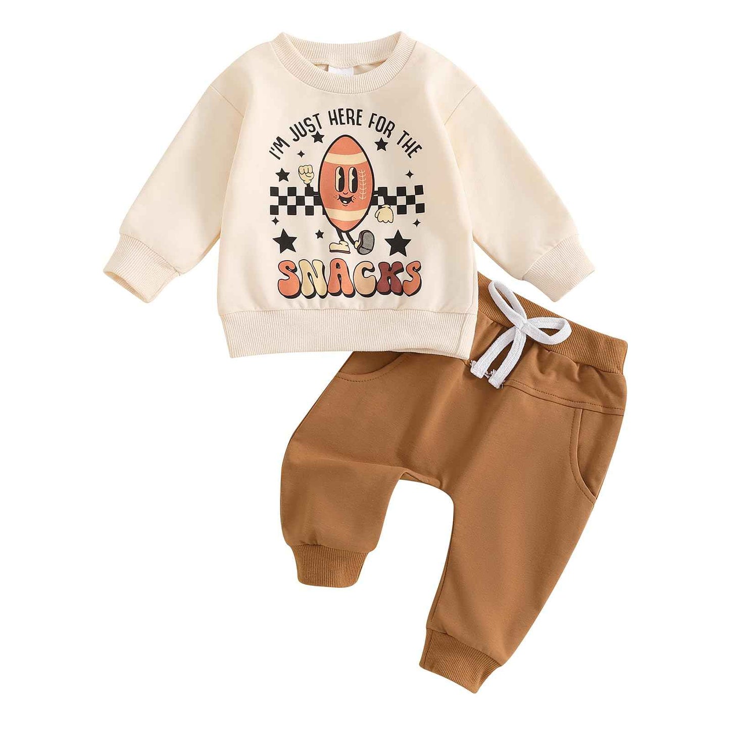 ZyHwShine Kleinkind Baby Jungen Fußball Outfit On Sundays We Watch Football with Daddy Sweatshirt Top Pants Infant Fall Clothes