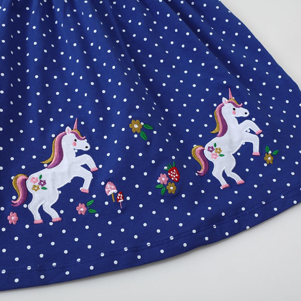 Beilei Creations Mädchen Kleider Kurzarm Baumwolle Kinder Kleid Süßes Muster Gr.85-140