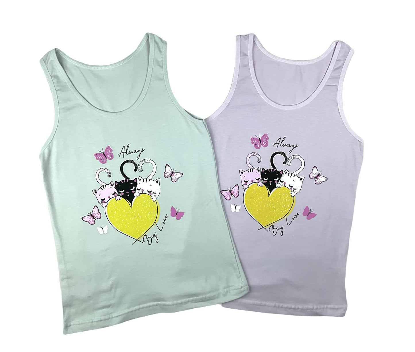 LOREZA ® 5 girls' cotton undershirts tank tops - sizes 92-170