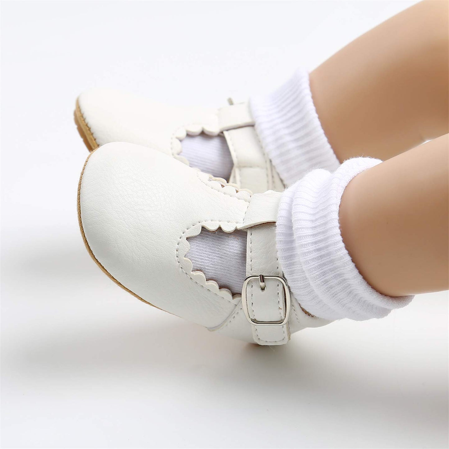 RVROVIC Baby Mädchen Mokassins Prinzessin Mary Jane Flache Kleider Schuhe Premium Leichte Weiche Sohle Krippe Schuhe Kleinkind Schuhe