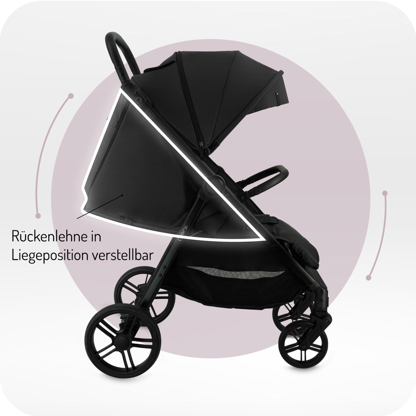 MoMi Kinderbuggy CLARA, Kinderwagen ab dem 6. Lebensmonat, bis 22 kg Körpergewicht, 5-Punkt-Sicherheitsgurt, Fußsack, Getränkehalter, Einkaufskorb, Wickeltasche, Insekten- und Regenschutz