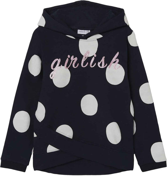 NAME IT Girls Nkfbibba LS Sweat Wh Bru Noos Hoodie