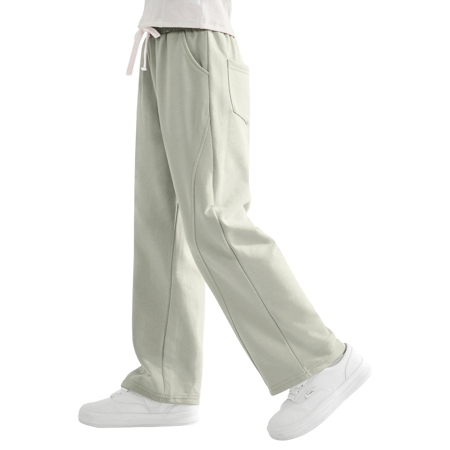 Rolanko Girls' Elastic Waistband Joggers, Loose Fit, Kids' Sports Sweatpants, Casual Comfort