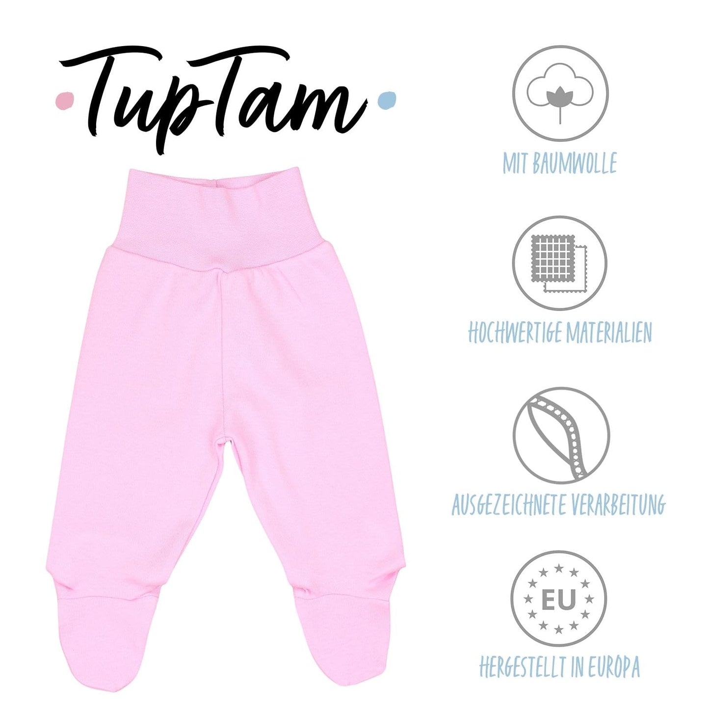 TupTam Baby Girl’s Romper suit with feet, pack of 3