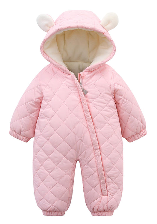 SEAUR Toddler Baby Winter Snowsuit Windproof One Piece Buffer Padded Romper Warm Hooded Outerwear for Baby 6-24 Months
