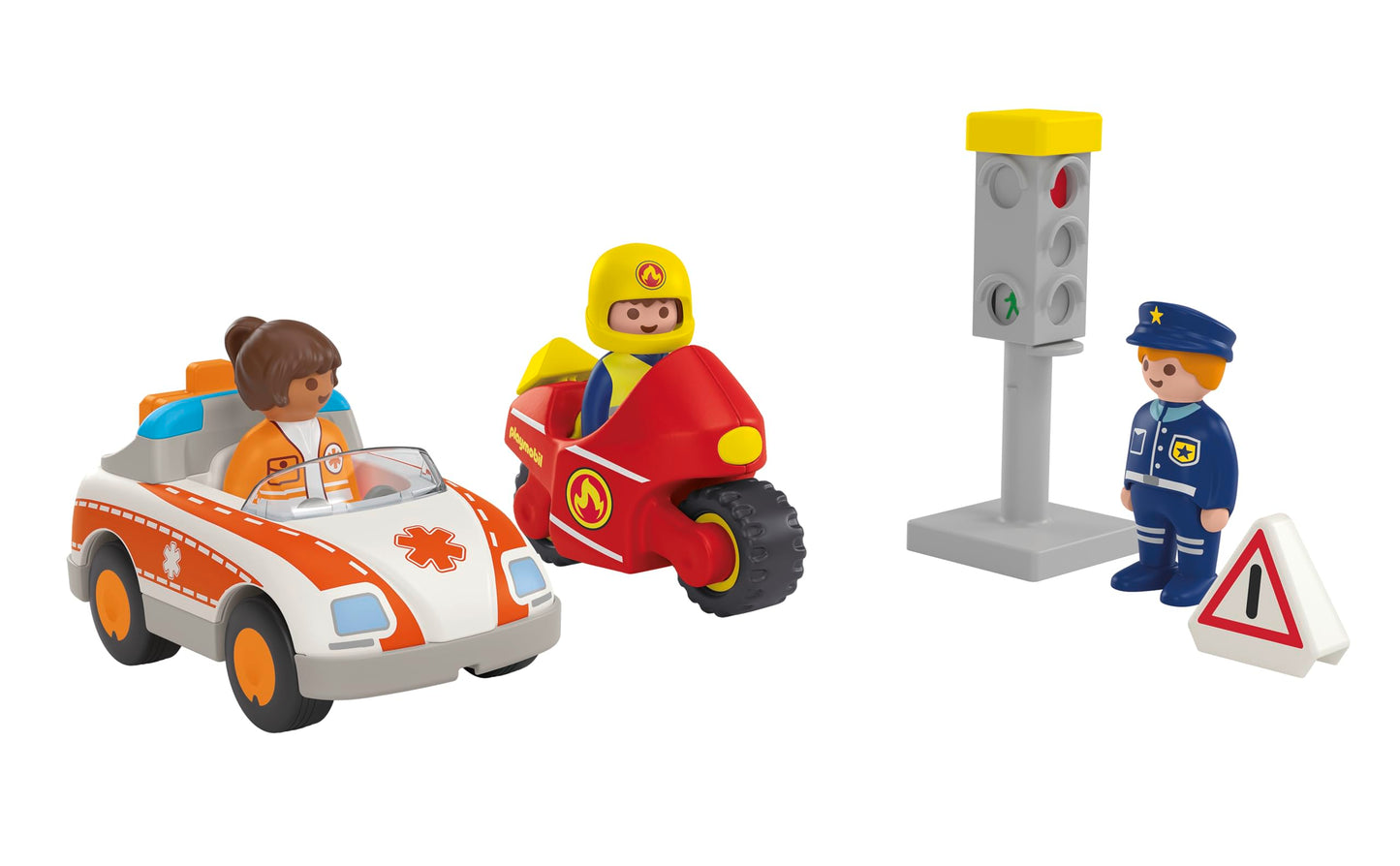PLAYMOBIL Junior Heroes of Everyday Life Sustainable Toy for Children from 1 Year Including Doctor, Firefighter and Policeman, 71692