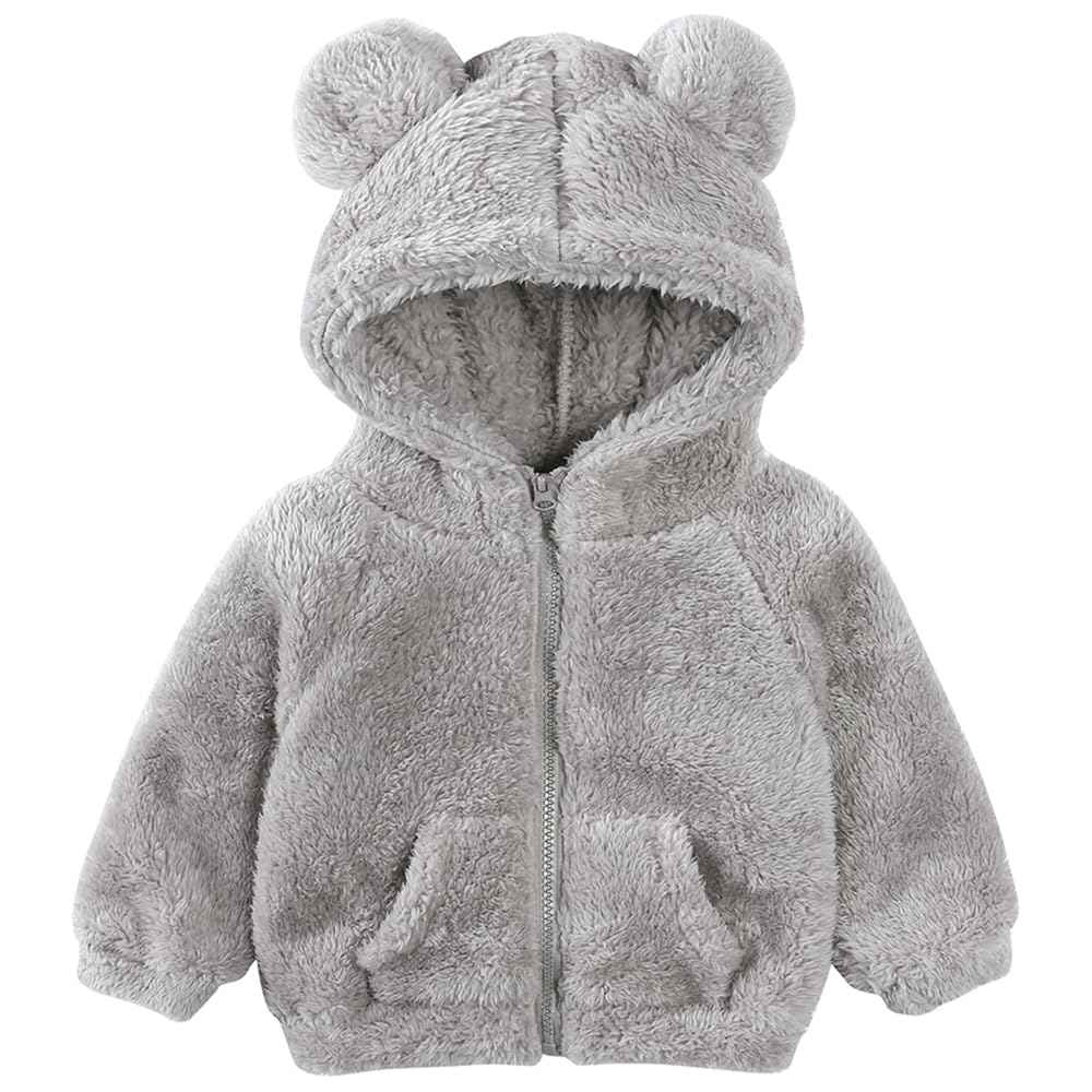 Gajaous Newborn Baby Girls Boys Fleece Hooded Jacket Zip Bear Coat Warm Winter Outwear